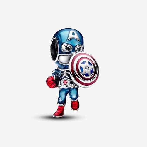 Disney Marvel Captain America Charm Hallmarked S925 Sterling Silver